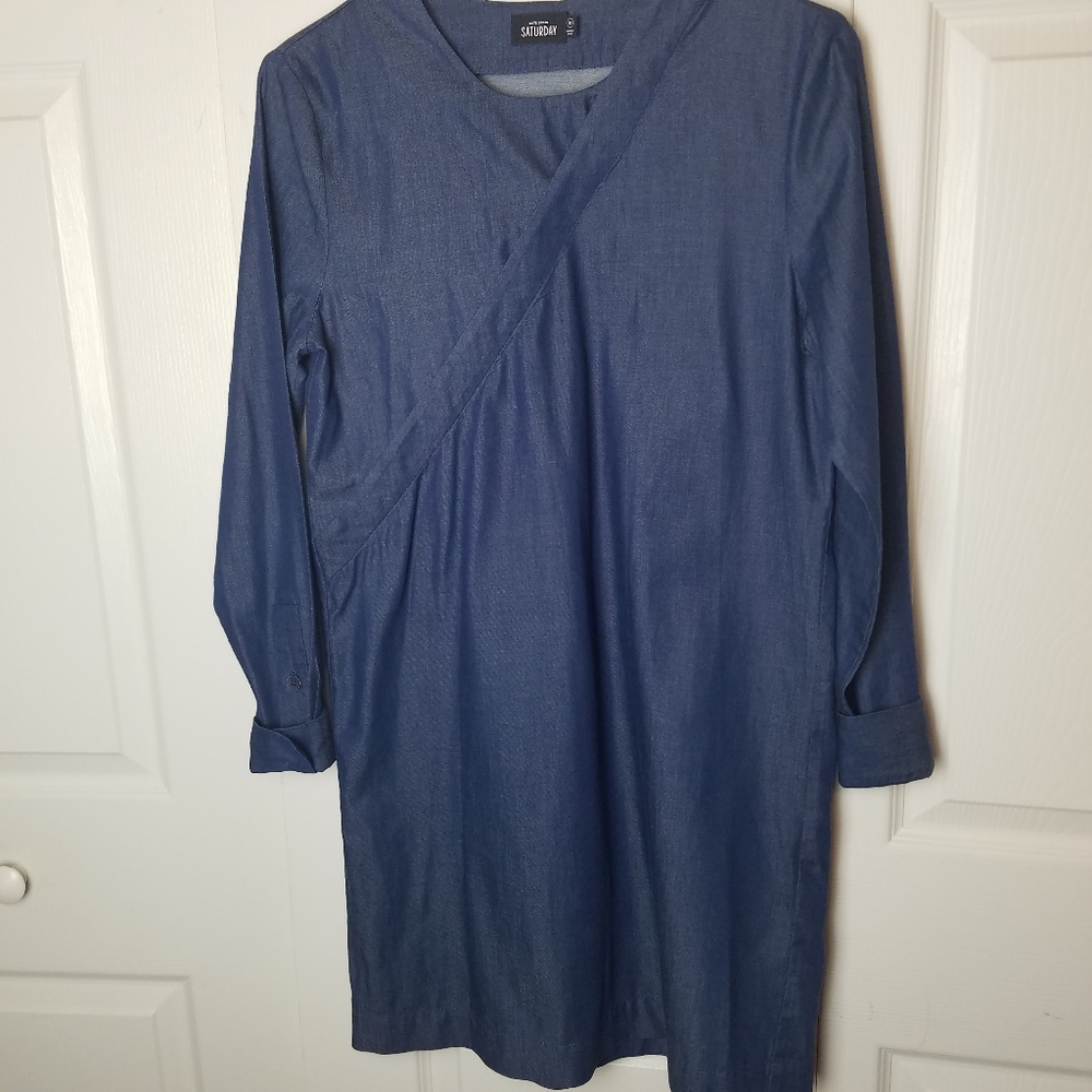 Kate Spade Saturday Dress XS Denim Look Cotton